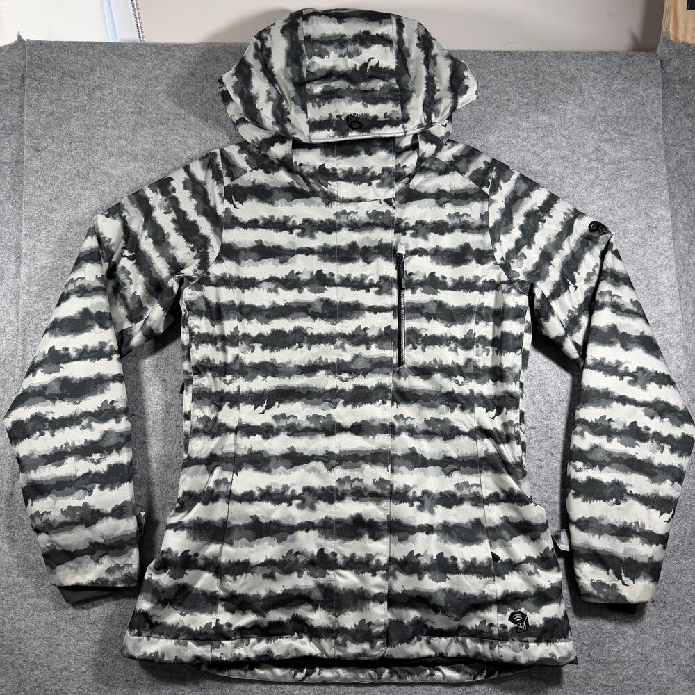 Mountain Hardwear Dry.Q Thermal Insulated Ski Coat Womens M Black White Pit Zips